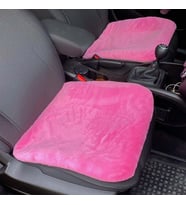 Yumuşak Tüylü Peluş Serme Oto Koltuk Koruyucu Minder Ön 2'Li Pembe
