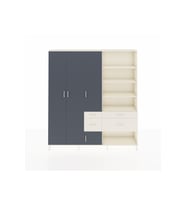Arges Dolap 14 Raflı 4 Çekmeceli 4 Kapaklı 220x30x243 Aytaşı-Antrasit/Aytaşı