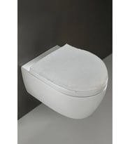Klozet Kapak Örtüsü, Peluş Krem Düz Renk, Banyo Klozet Örtüsü