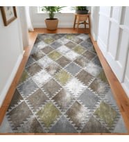 Eliana Home Dijital Baskı Yıkanabilir Kaymaz Taban Salon Halısı Ve Yolluk LN045-FNL316 (Sarı)