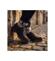 Galler 5919 - Hakiki Süet Deri Bağcıklı Erkek Casual Loafer Ayakkabı - SİYAH - 44