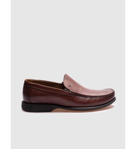 Hakiki Deri Kahverengi Dikiş Detaylı Erkek Günlük Ayakkabı
