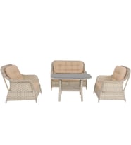 Force Rattan Bahçe Oturma Grubu 861  Rehome (Krem)