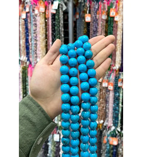 Turkuaz Taşı Küre Kesim Mavi 14mm Doğal Taş Dizi