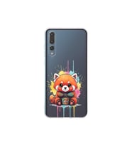 Huawei P20 Pro ile Uyumlu Splash Tilki Tasarımlı Şeffaf Silikon Kılıf