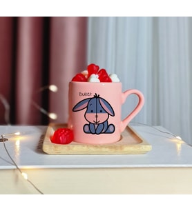Eeyore Tasarımlı Kişiye Özel Pembe Türk Kahvesi Fincanı