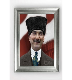 Gümüş Çerçeveli Atatürk Tablo cv1146