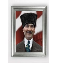 Gümüş Çerçeveli Atatürk Tablo cv1146