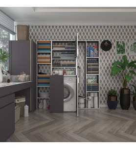 Kenzlife çamaşır makinesi dolabı kasparovmega gri 180*156*55-20 banyo kapaklı arkalıksız (Karışık)