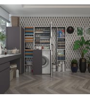 Kenzlife çamaşır makinesi dolabı kasparovmega gri 180*156*55-20 banyo kapaklı arkalıksız (Karışık)