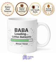 Baba Loading Yazılı Teknoloji Temalı Kupa Bardak Babalar Günü Hediye