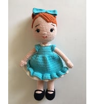 Mavi Şeker Bebek Amigurumi Organik Oyuncak