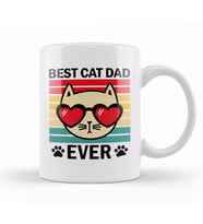 Best Cat Dad Ever Retro Design for Cats Lover Dads Aşk Kedi Kupa Bardak Porselen