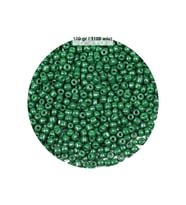 Koyu Yeşil Renk 4 mm Yaklaşık 1100 adet / 100 gram Cam Boncuk Oya Yazma Bileklik ve Kolye