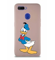 Oppo A12 Soft Premier Kapak Donald Duck-D Tasarımlı Silikon Kılıf - Pudra (Şeffaf)