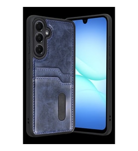 Samsung Galaxy A57 5g Sara Kartvizitli Deri Kılıf - Lacivert