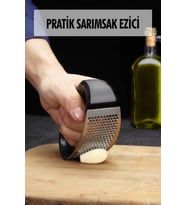 Tutma Kollu Paslanmaz Çelik Sarımsak Ezici Doğrayıcı (Siyah)