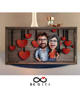BK Gift Özel Yapım Kabartma Figür Temalı Karikatür Çiftler Meşe Ağacı Ahşap Tablo, Sevgililer Günü Hediyesi, Yıl Dönümü Hediyesi, Ev Hediyesi-8