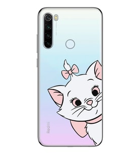 Redmi Note 8 Uyumlu Marie Kedicik Desenli Şeffaf Telefon Kılıfı