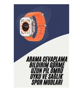 Mey İthalat® 2025 Model Akıllı Saat Çift Kordon Ios Ve Android Arama Cevaplama Sesli Asistan