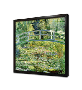 Water Lilies And Japanese Bridge Çerçeveli Cam Tablo