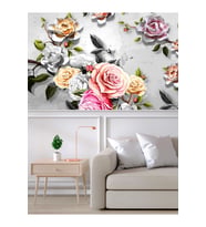 Dreamwall 3D Seramik Güller Desenli Silinebilir Sağlıklı Tekstil Duvar Kağıdı (Çok Renkli)