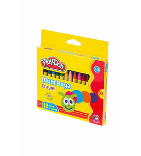 Play-Doh Mum Pastel Boya Crayon Yuvarlak 12 Renk Silinebilir (Karışık)