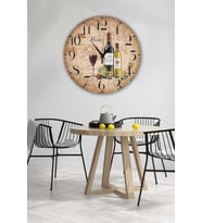 Bilge Retro Tasarımlı Duvar Saati 35 X 35 Cm (Baskılı)