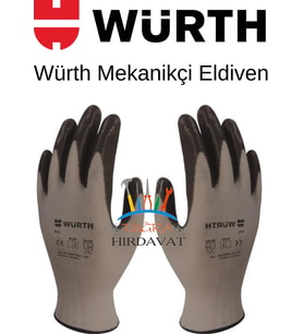 Würth İş Güvenliği Eldiveni Mekanikçi Siyah NO 9/L