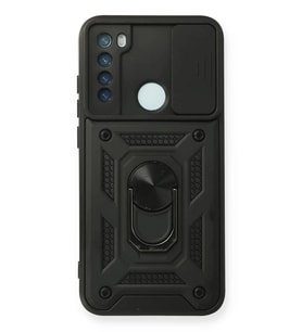 Mey İthalat® Redmi Note 8 Kılıf Pars Lens Yüzüklü Silikon - Siyah