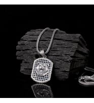 925 Ayar Gümüş Ayı Motifli Unisex Model Kolye (Gri)