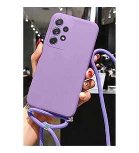 Coverzone Tecno Spark 8C ile Uyumlu ?pli Boyun Ask?l? Silikon K?l?f Kadife ?� Yap?l? Dulcet Epiphany boyun �apraz as?labilen ?pli K?l?f Lila