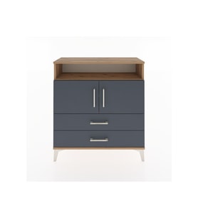 Arges Şifonyer 3 Raflı 2 Çekmeceli 2 Kapaklı 88x30x96 Çam-Antrasit