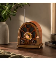 Retro Nostaljik Bluetooth Radyo – Ahşap Tasarım, Modern Ses Deneyimi
