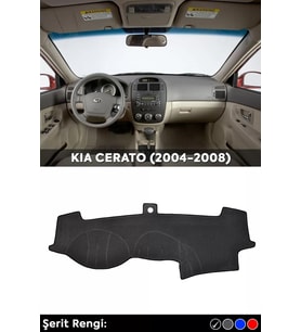 Kıa Cerato (2004-2008) 3d Torpido Koruma Kılıfı - Ön Göğüs Panel Kaplama - Siyah Şerit