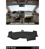 Kıa Cerato (2004-2008) 3d Torpido Koruma Kılıfı - Ön Göğüs Panel Kaplama - Siyah Şerit