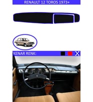 Renault 12 Toros 1973+ Için Uygun Torpido Koruma Halısı Siyah Kenar Renk Mavi