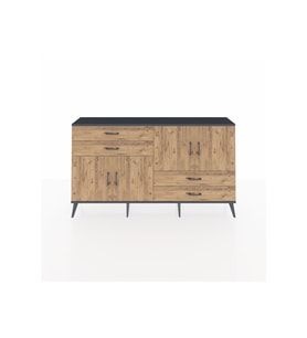 Arges Konsol 3 Raflı 4 Çekmeceli 4 Kapaklı 176x30x99 Antrasit-Çam