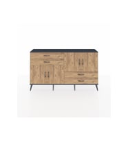 Arges Konsol 3 Raflı 4 Çekmeceli 4 Kapaklı 176x30x99 Antrasit-Çam