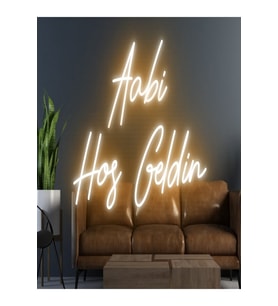 Aabi Hoşgeldin Yazılı Neon Tabela