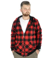 Mode XL Erkek Oduncu Kapsonlu Sweat Pocket 21574 Kırmızı