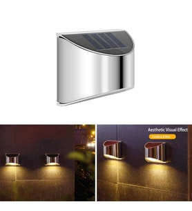 Trendpoint 1Adet Solar Metal Tek Taraflı Aplik Duvar Lambası Dekoratif Led Aydınlatma Güneş Enerji