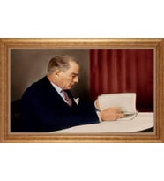 EV İŞYERİ OFİS İÇİN ALTIN ÇERÇEVELİ PASPARTULU TABLO S635