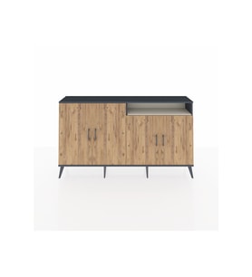 Arges Konsol 6 Raflı 4 Kapaklı 176x30x99 Antrasit-Çam/Aytaşı