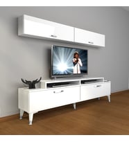 Decoraktiv Ekoflex 5 Slm Silver Tv Ünitesi Tv Sehpası - Parlak Beyaz