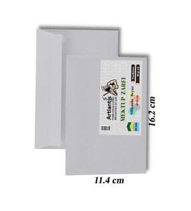 Mektup Zarfı Silikonlu 114x162 Mm 250 Adet 1 Paket Artlantis Cırtlı Beyaz Zarf Takı Zarfı Düğün Para Zarfı