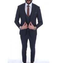 Jan Carlucci Slimfit Yelekli Drop 6 Takım (Lacivert)