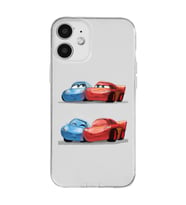 Iphone 12 Uyumlu Mcqueen ve Sally Tasarımlı Şeffaf Telefon Kılıfı
