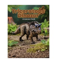 Triceratops Dinozor Oyuncak Figür - Orta Boy Eğitici Hayvan Figürü (20 cm)