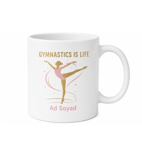 Gymnastics Is Life Temalı Jimnastik Kupası İngilizce Baskılı Hediye Çay Bardağı
